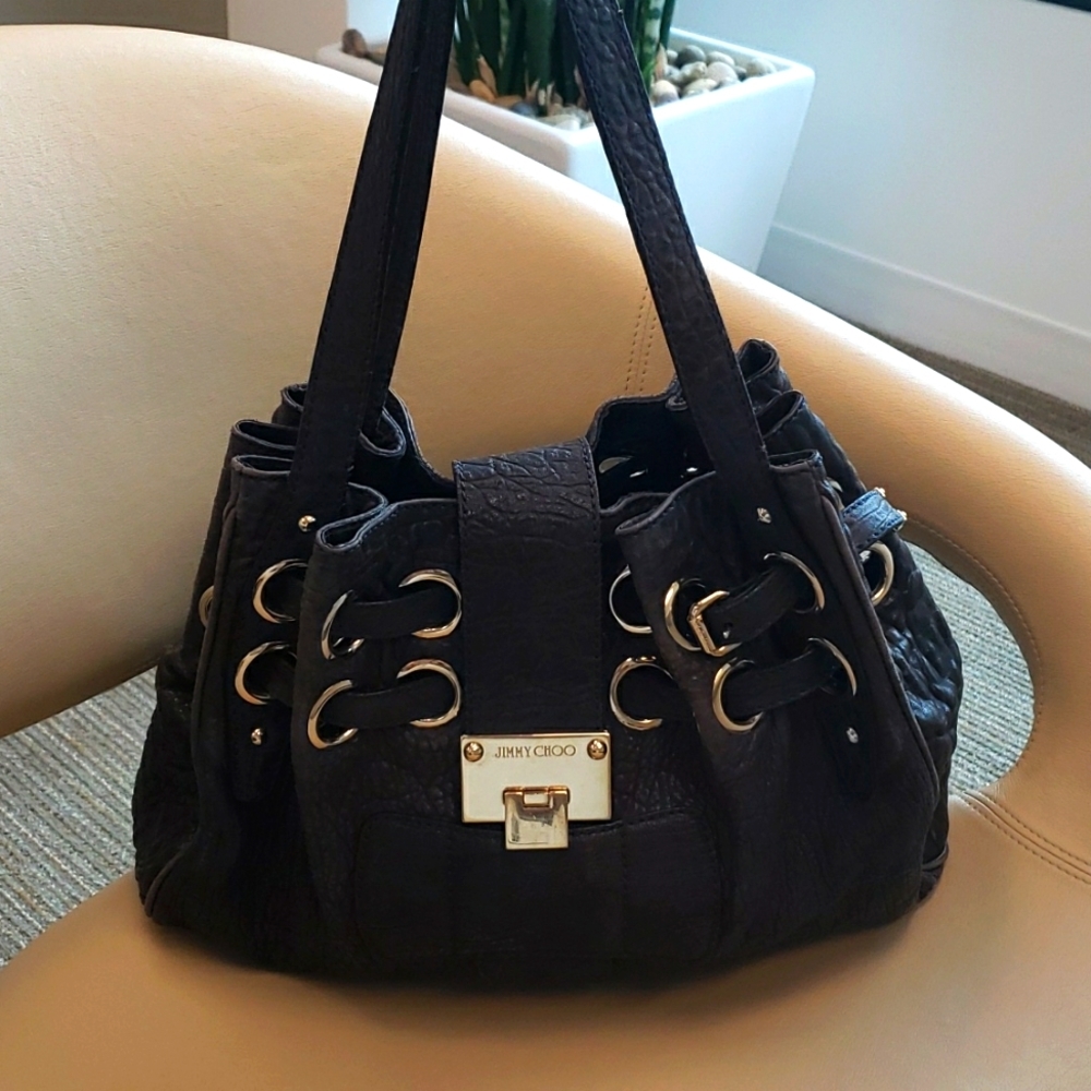 Jimmy Choo Ramona Blue Leather Handbag
